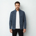 Beaumont Atelier | Men’s Zip‑Up Stand‑Collar Cardigan, Heritage Knit