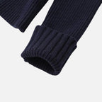 Beaumont Atelier | Women’s Navy Knit Cardigan with Denim Trim