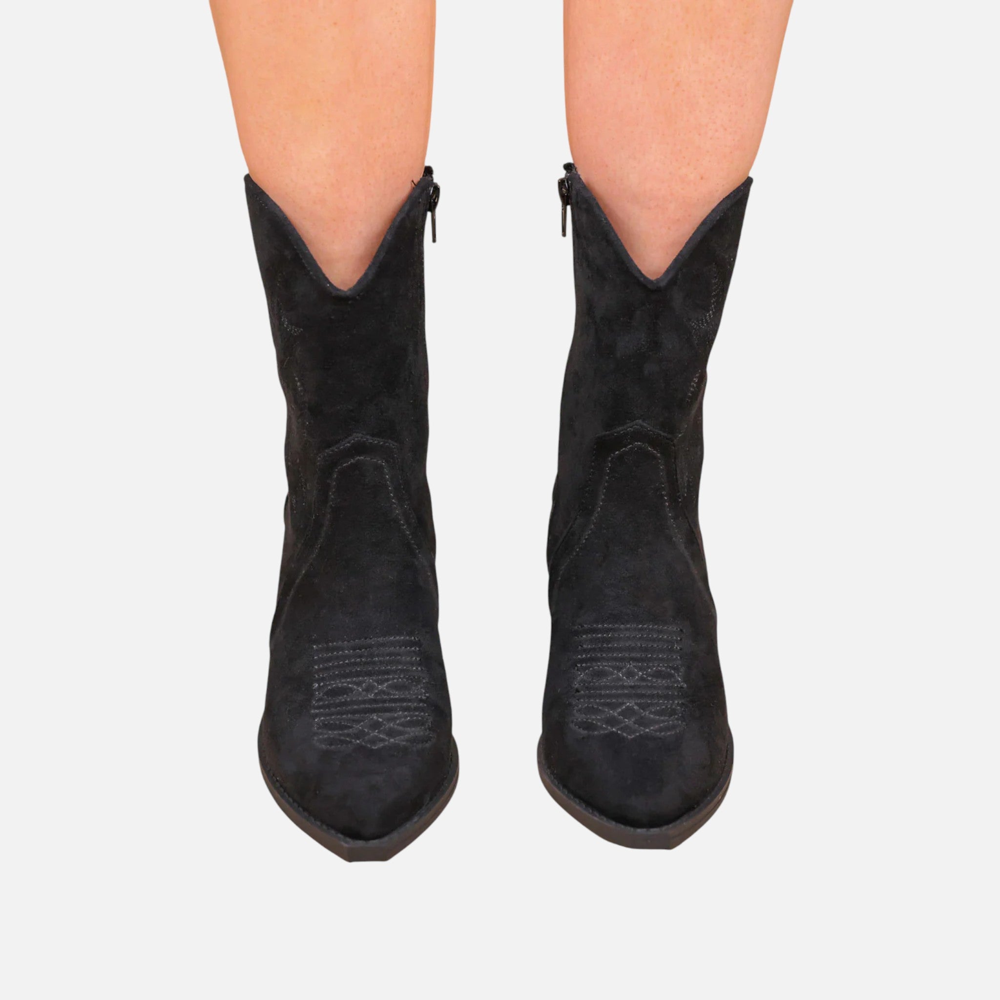 Beaumont Atelier | Women’s Embroidered Faux‑Suede Western Boots