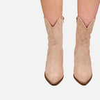 Beaumont Atelier | Women’s Embroidered Faux‑Suede Western Boots