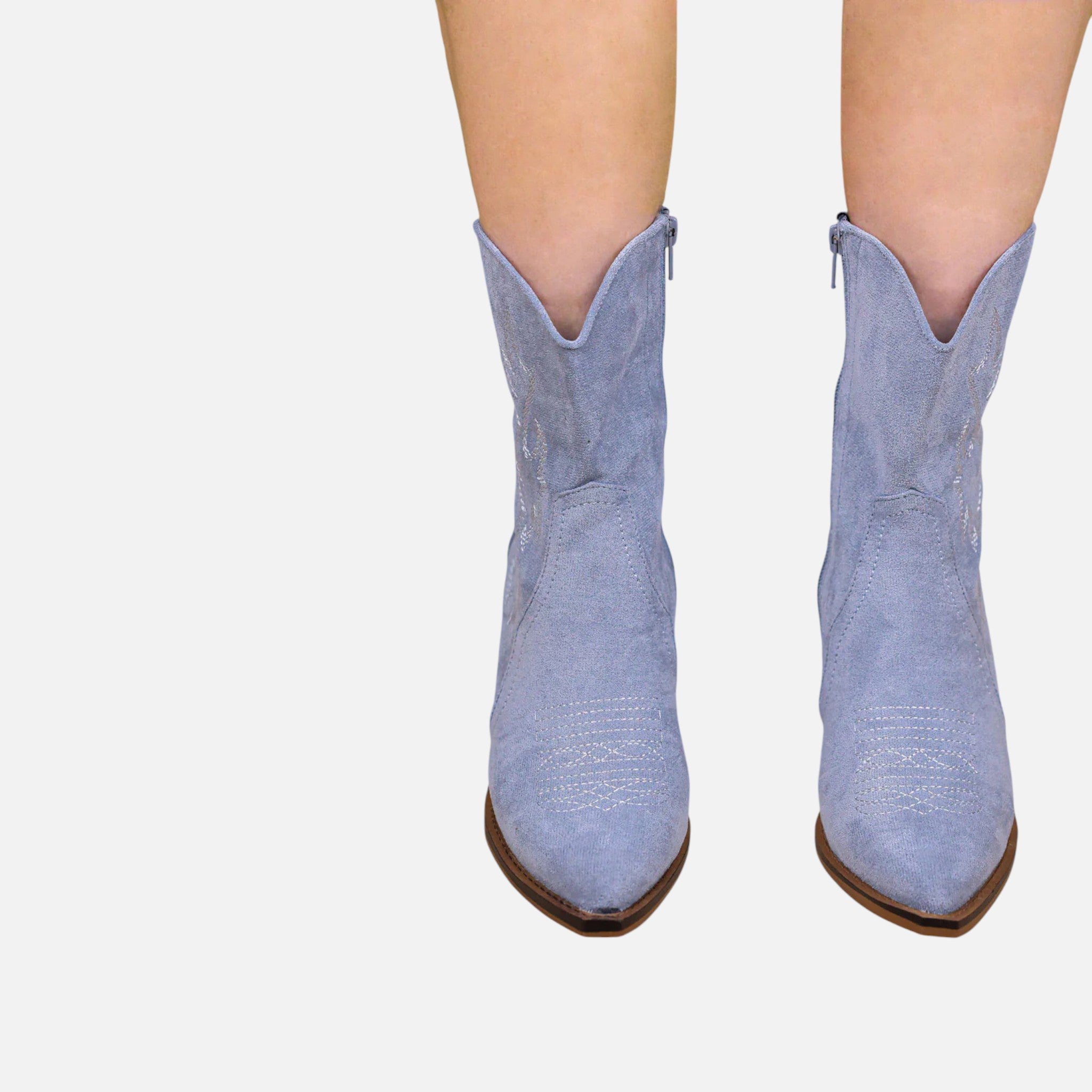 Beaumont Atelier | Women’s Embroidered Faux‑Suede Western Boots