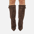 Beaumont Atelier | Women’s Heritage Faux‑Suede Buckled Knee‑High Boots