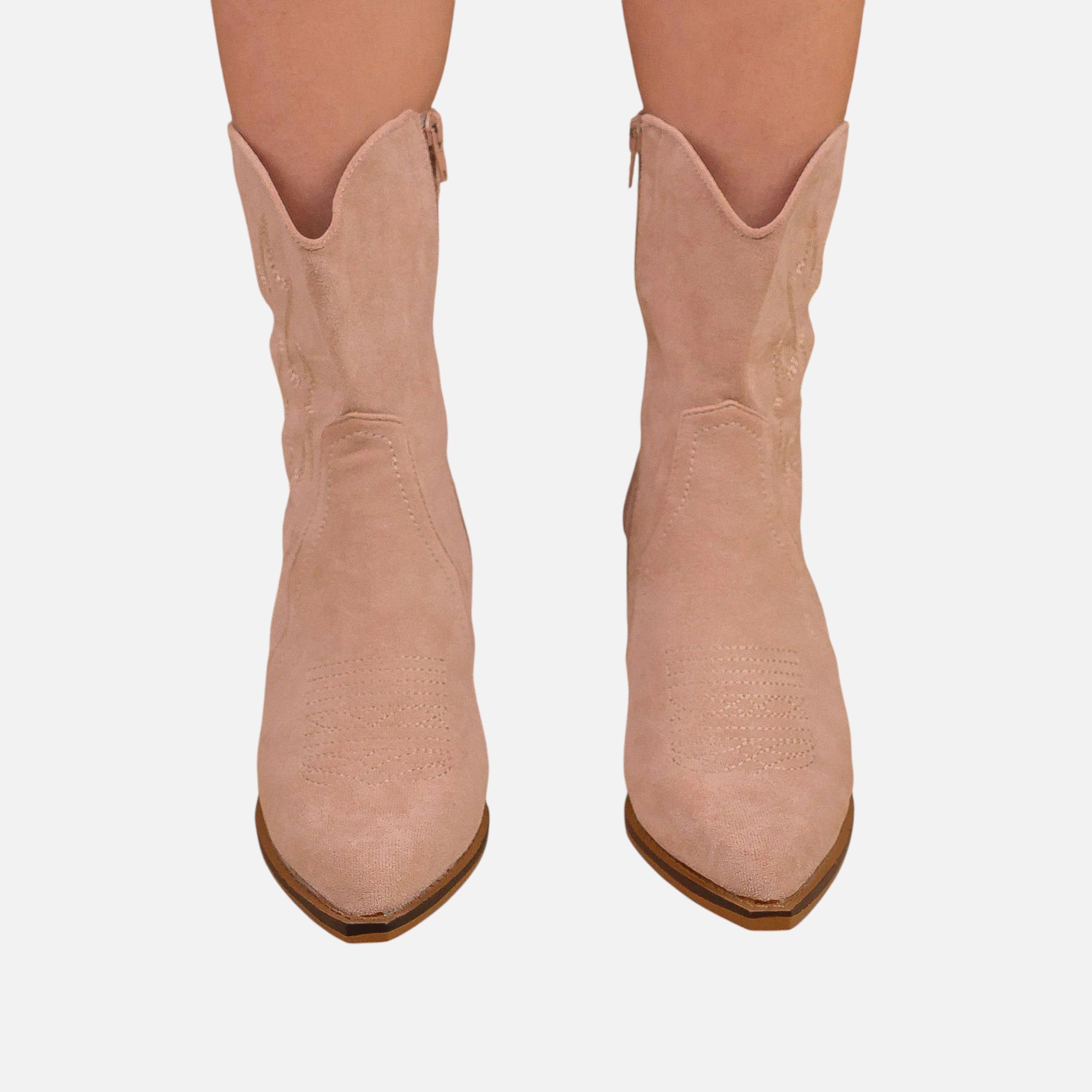 Beaumont Atelier | Women’s Embroidered Faux‑Suede Western Boots