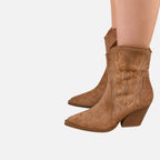 Beaumont Atelier | Women’s Embroidered Faux‑Suede Western Boots