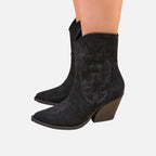 Beaumont Atelier | Women’s Embroidered Faux‑Suede Western Boots