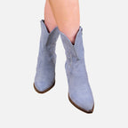 Beaumont Atelier | Women’s Embroidered Faux‑Suede Western Boots