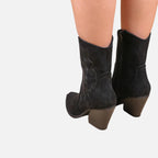 Beaumont Atelier | Women’s Embroidered Faux‑Suede Western Boots