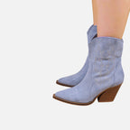 Beaumont Atelier | Women’s Embroidered Faux‑Suede Western Boots