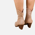 Beaumont Atelier | Women’s Embroidered Faux‑Suede Western Boots