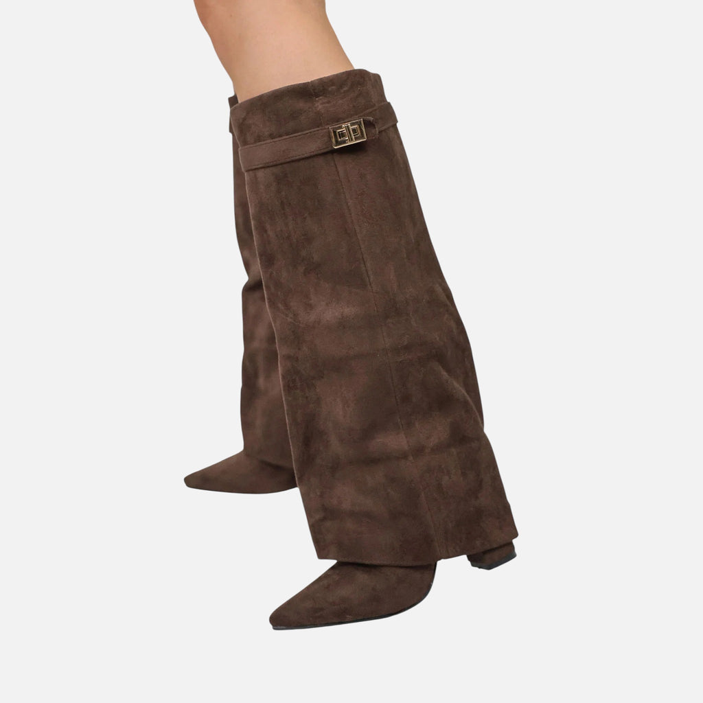 Beaumont Atelier | Women’s Heritage Faux‑Suede Buckled Knee‑High Boots