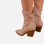 Beaumont Atelier | Women’s Embroidered Faux‑Suede Western Boots