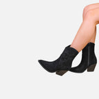 Beaumont Atelier | Women’s Embroidered Faux‑Suede Western Boots