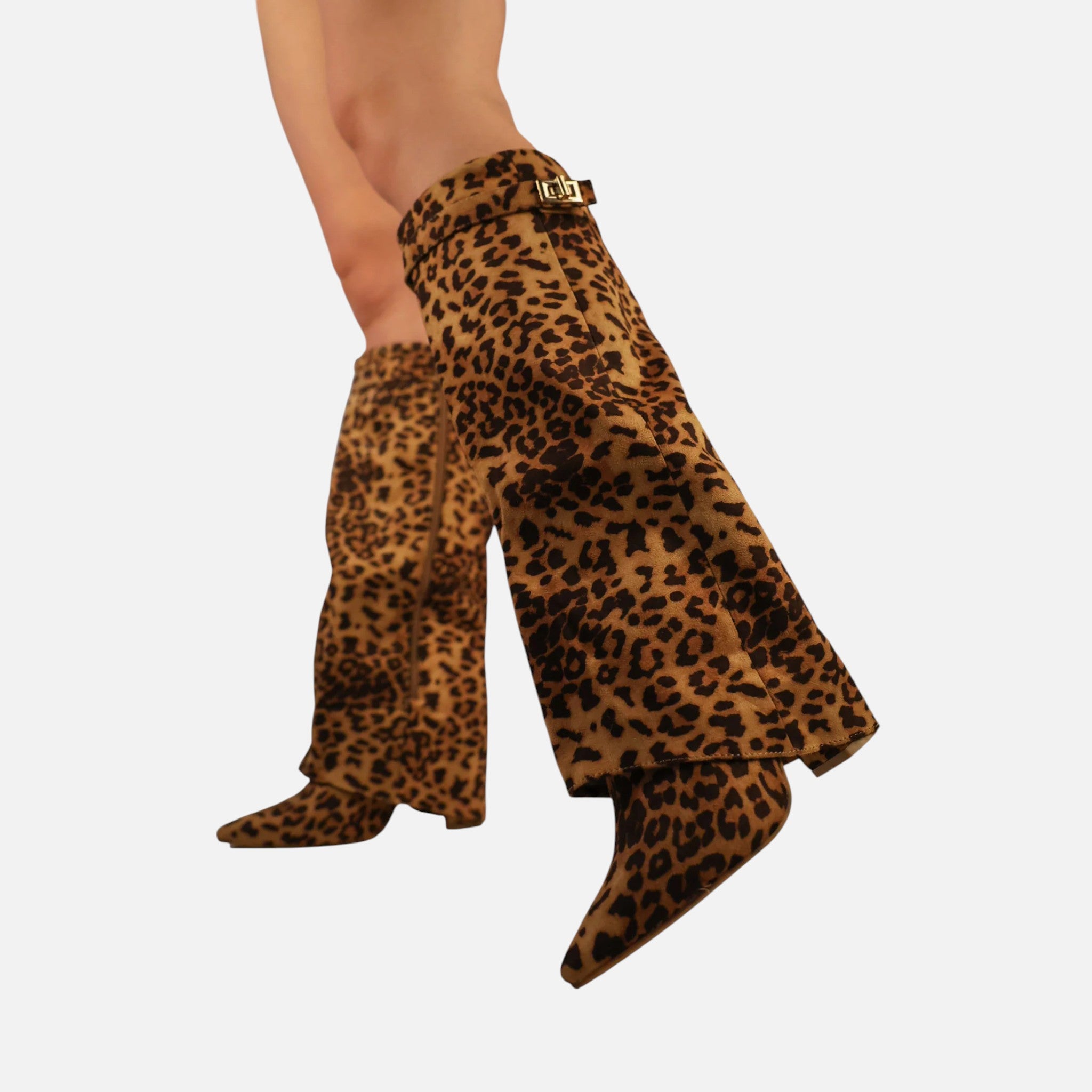 Beaumont Atelier | Women’s Heritage Faux‑Suede Buckled Knee‑High Boots