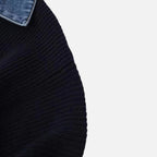 Beaumont Atelier | Women’s Navy Knit Cardigan with Denim Trim