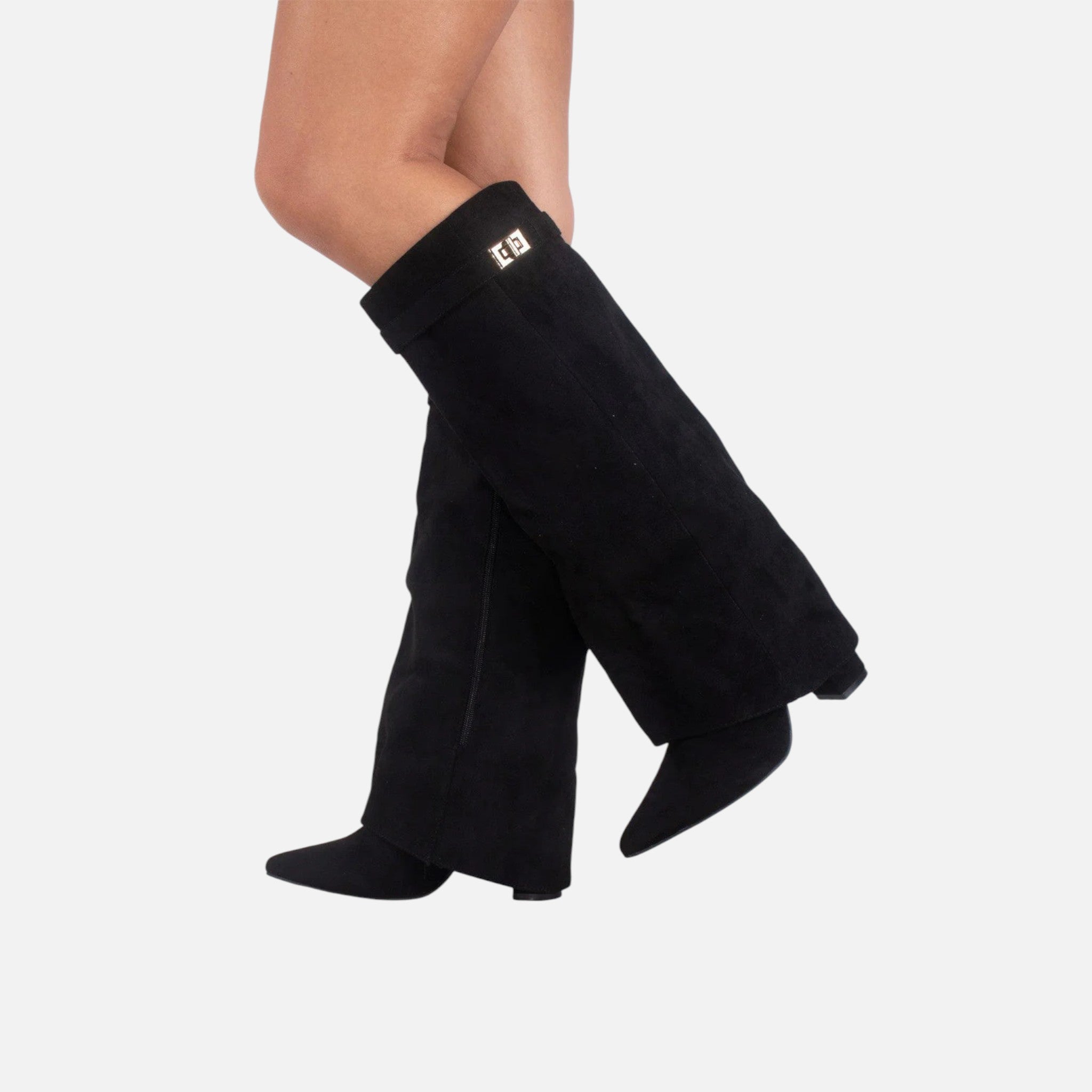 Beaumont Atelier | Women’s Heritage Faux‑Suede Buckled Knee‑High Boots