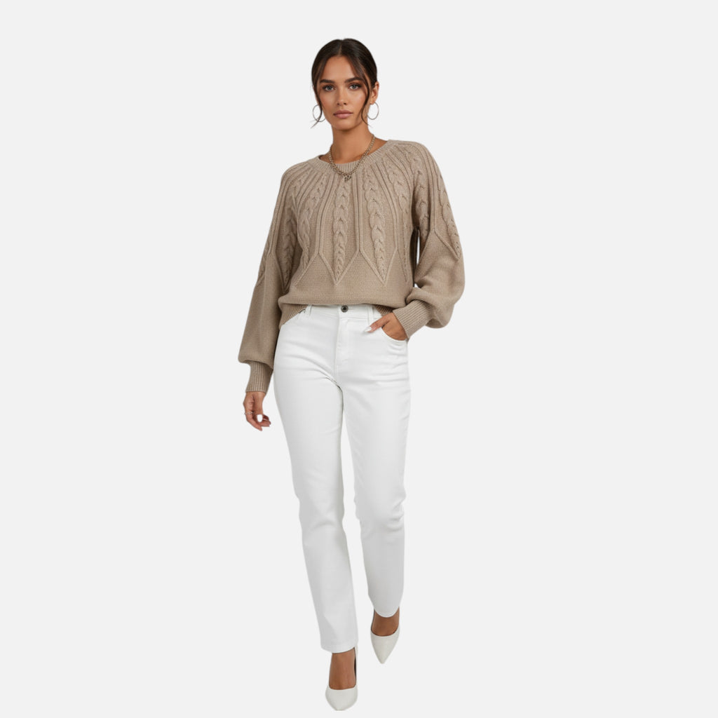 The Margaux Knit – Soft Lantern-Sleeve Sweater