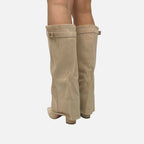 Beaumont Atelier | Women’s Heritage Faux‑Suede Buckled Knee‑High Boots