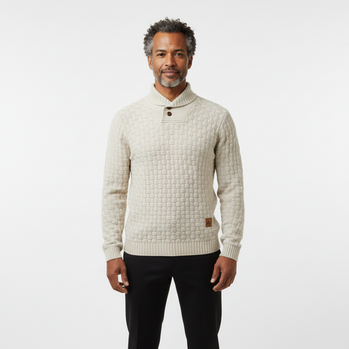 Beaumont Atelier | Men’s Burgundy Knit Polo Sweater