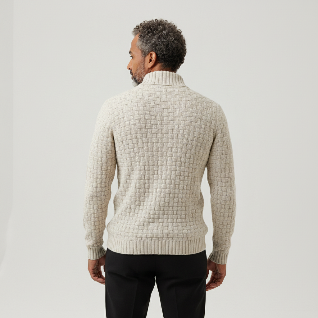 Beaumont Atelier | Men’s Burgundy Knit Polo Sweater