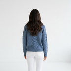 Beaumont Atelier | Women’s Maroon Geometric Knit Cardigan