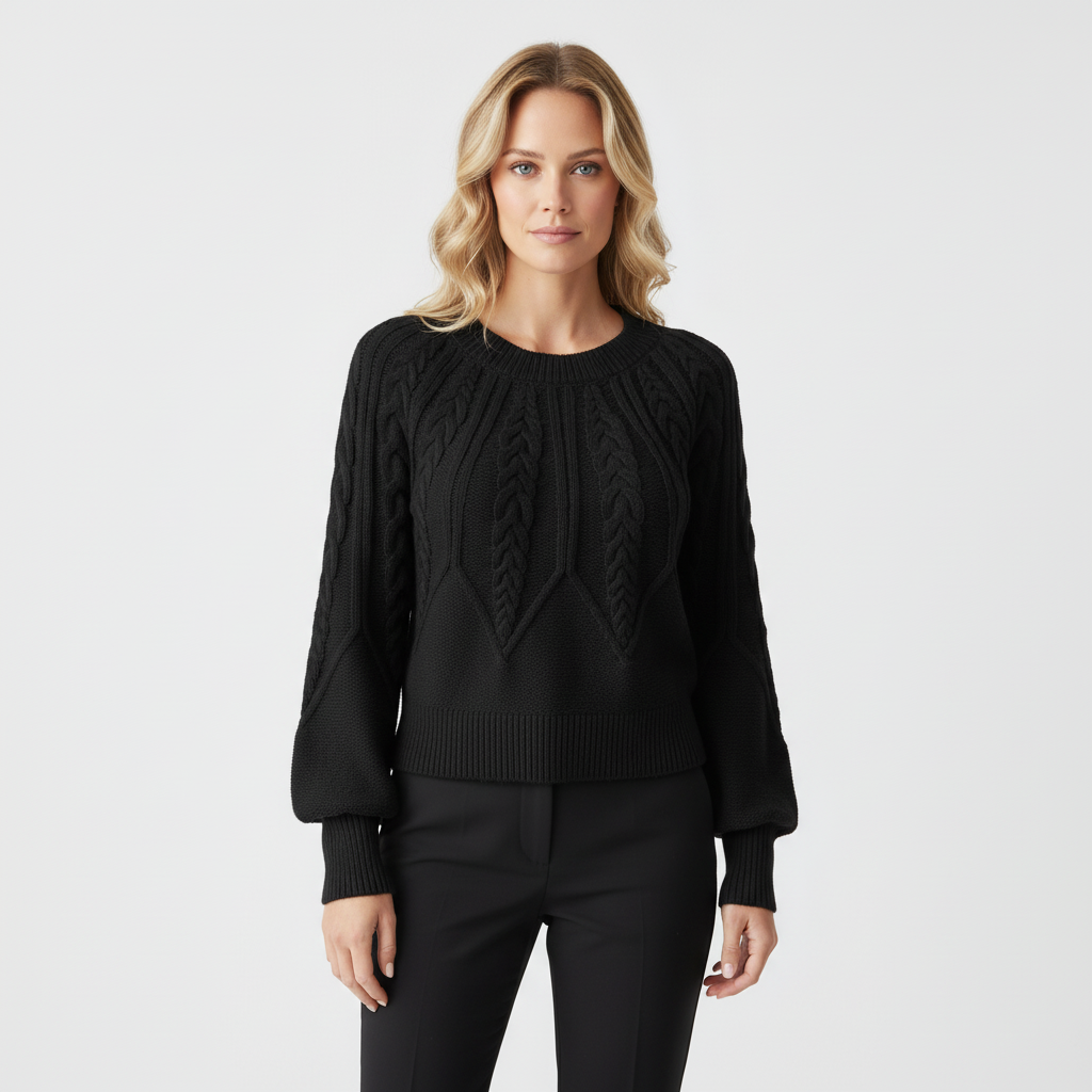 The Margaux Knit – Soft Lantern-Sleeve Sweater