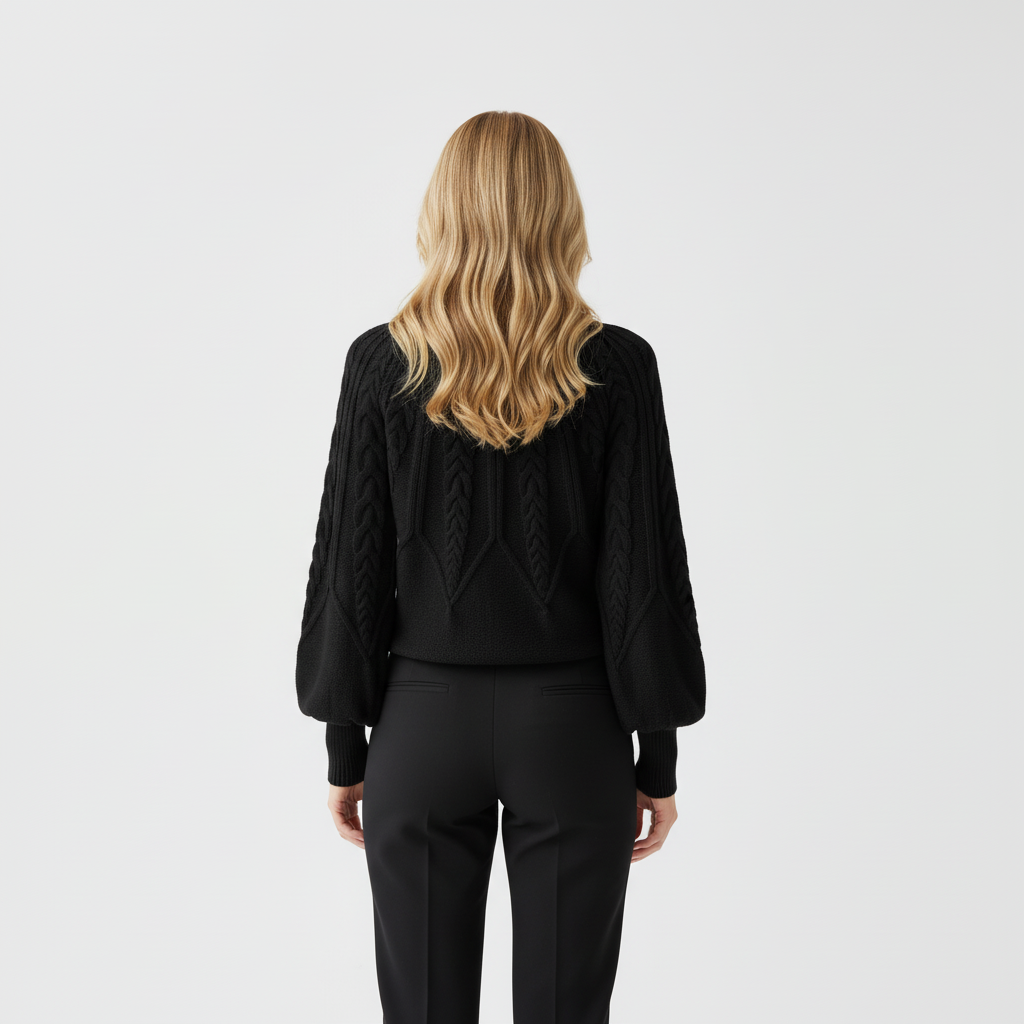 The Margaux Knit – Soft Lantern-Sleeve Sweater