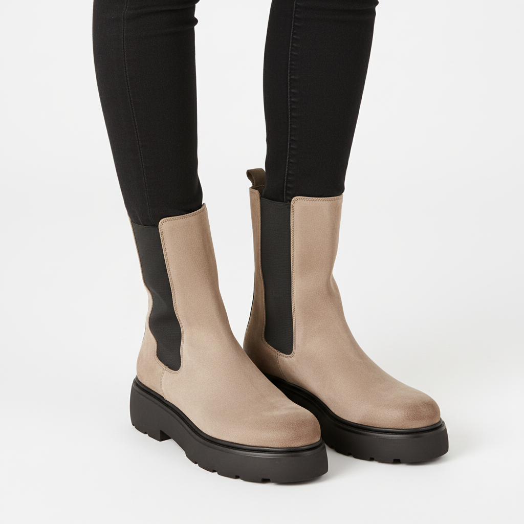 Beaumont Atelier | Women’s Suede Chelsea Boot – Taupe Riviera Heritage