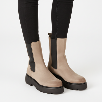 Beaumont Atelier | Women’s Suede Chelsea Boot – Taupe Riviera Heritage