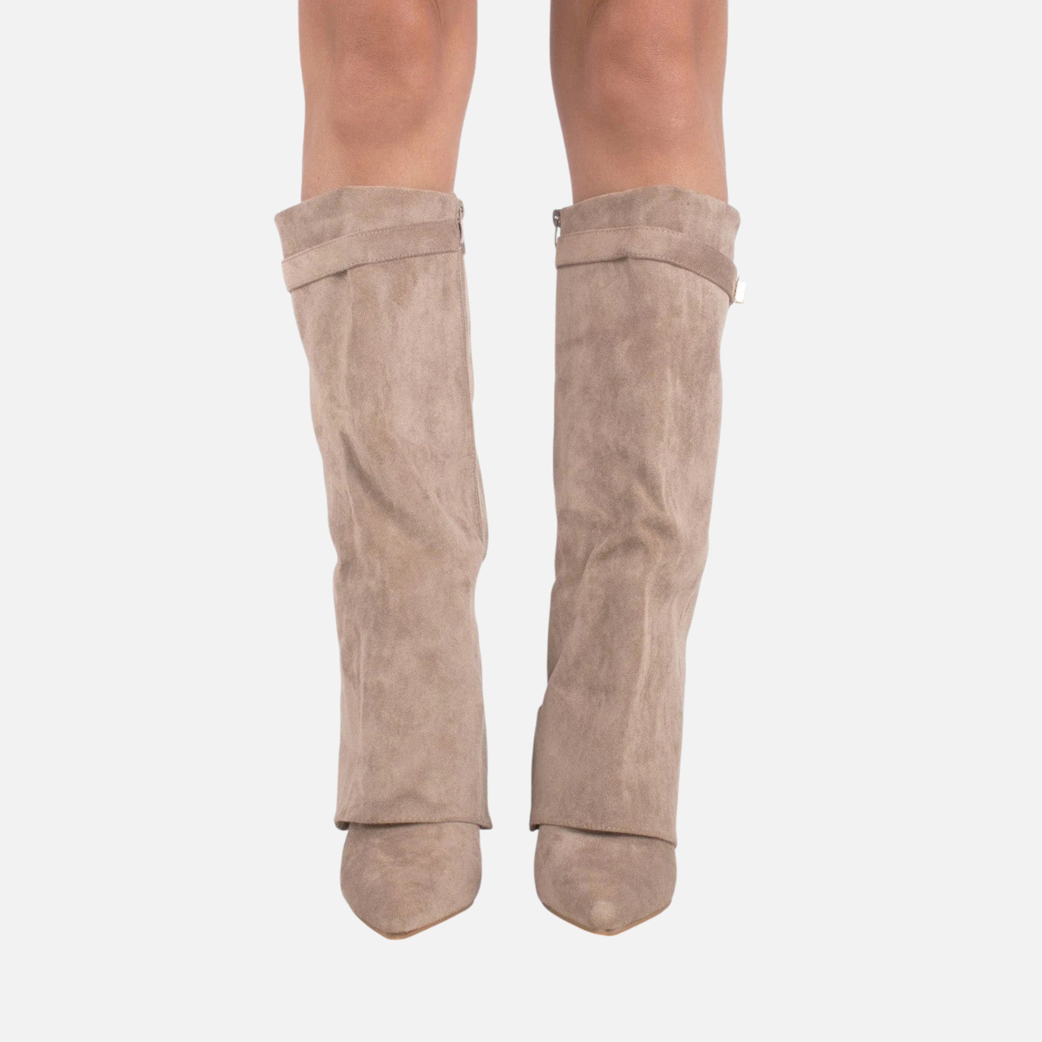Beaumont Atelier | Women’s Heritage Faux‑Suede Buckled Knee‑High Boots