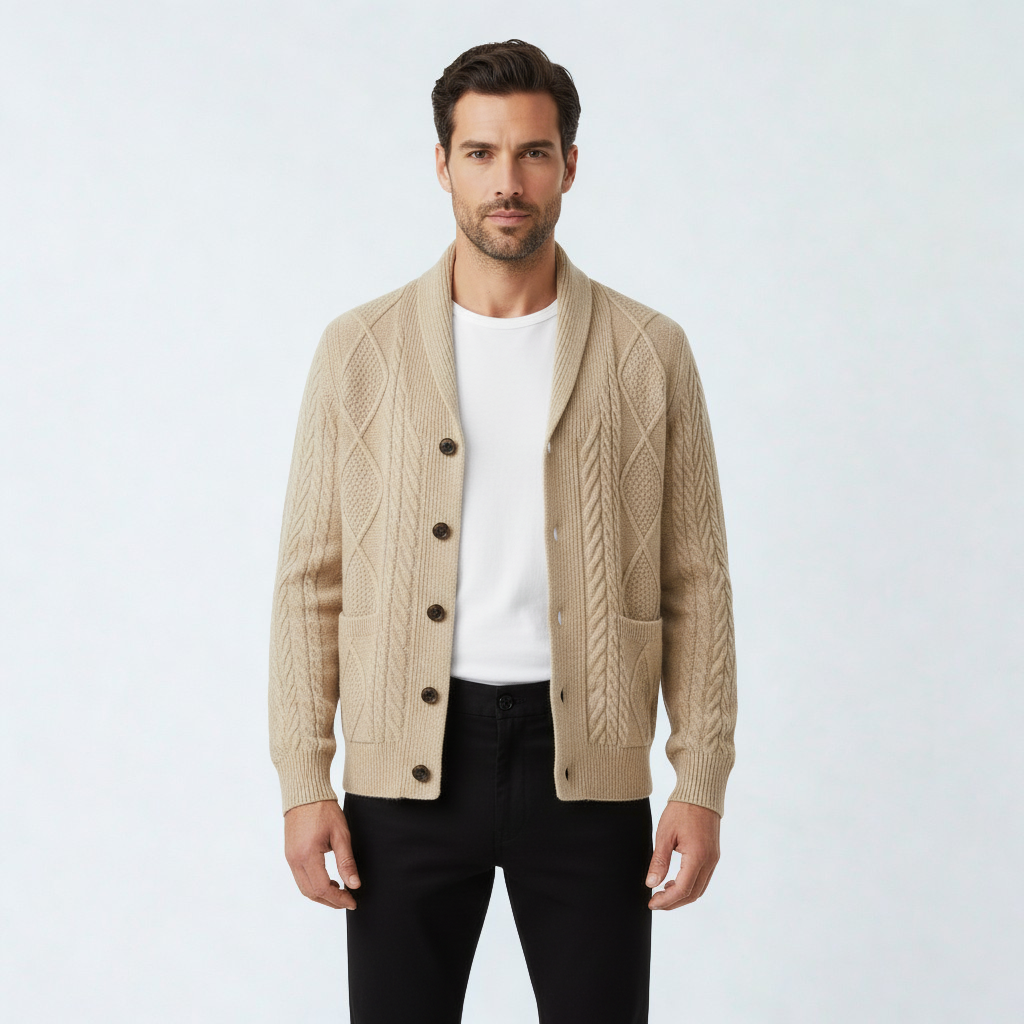 Beaumont Atelier | Men’s Cashmere Button‑Front Cardigan