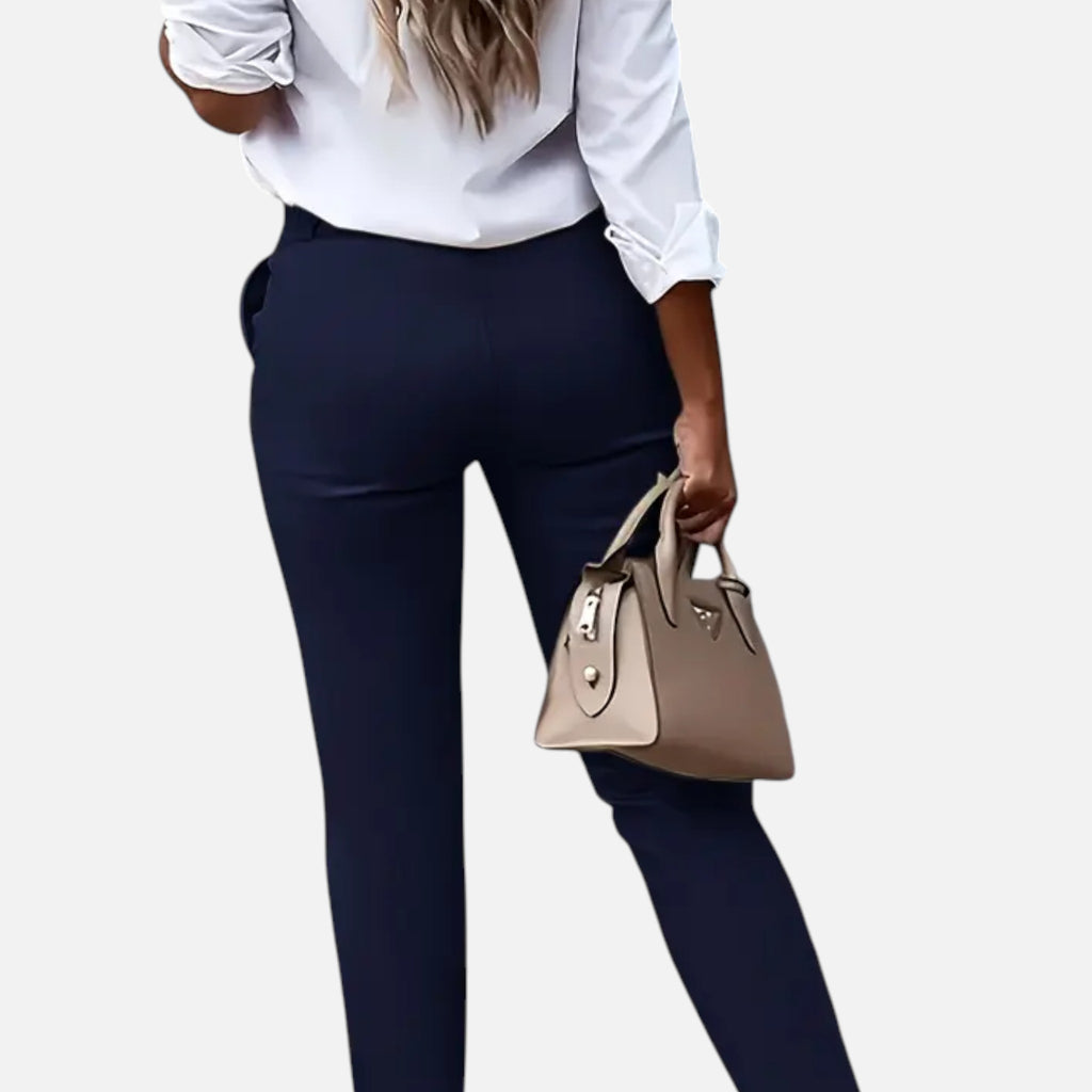 Beaumont Atelier | Women’s High‑Waisted Stretch Tailored Trousers