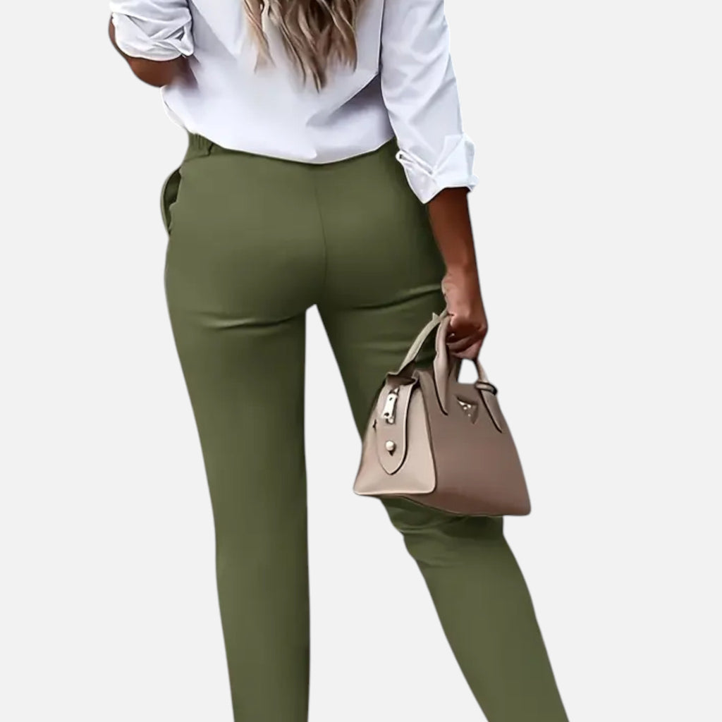 Beaumont Atelier | Women’s High‑Waisted Stretch Tailored Trousers