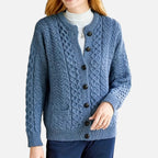 Beaumont Atelier | Women’s Maroon Geometric Knit Cardigan