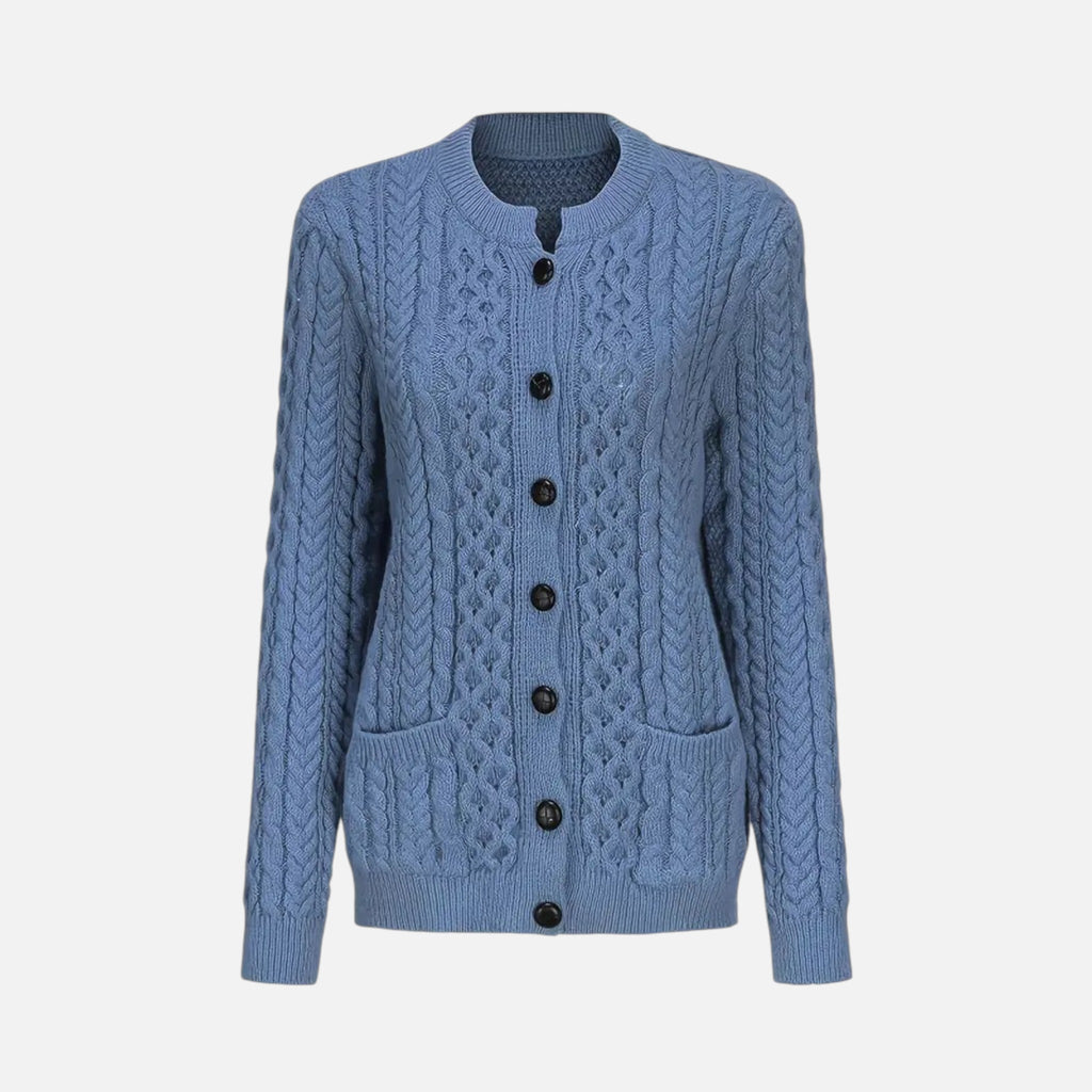 Beaumont Atelier | Women’s Maroon Geometric Knit Cardigan