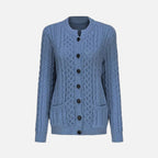 Beaumont Atelier | Women’s Maroon Geometric Knit Cardigan