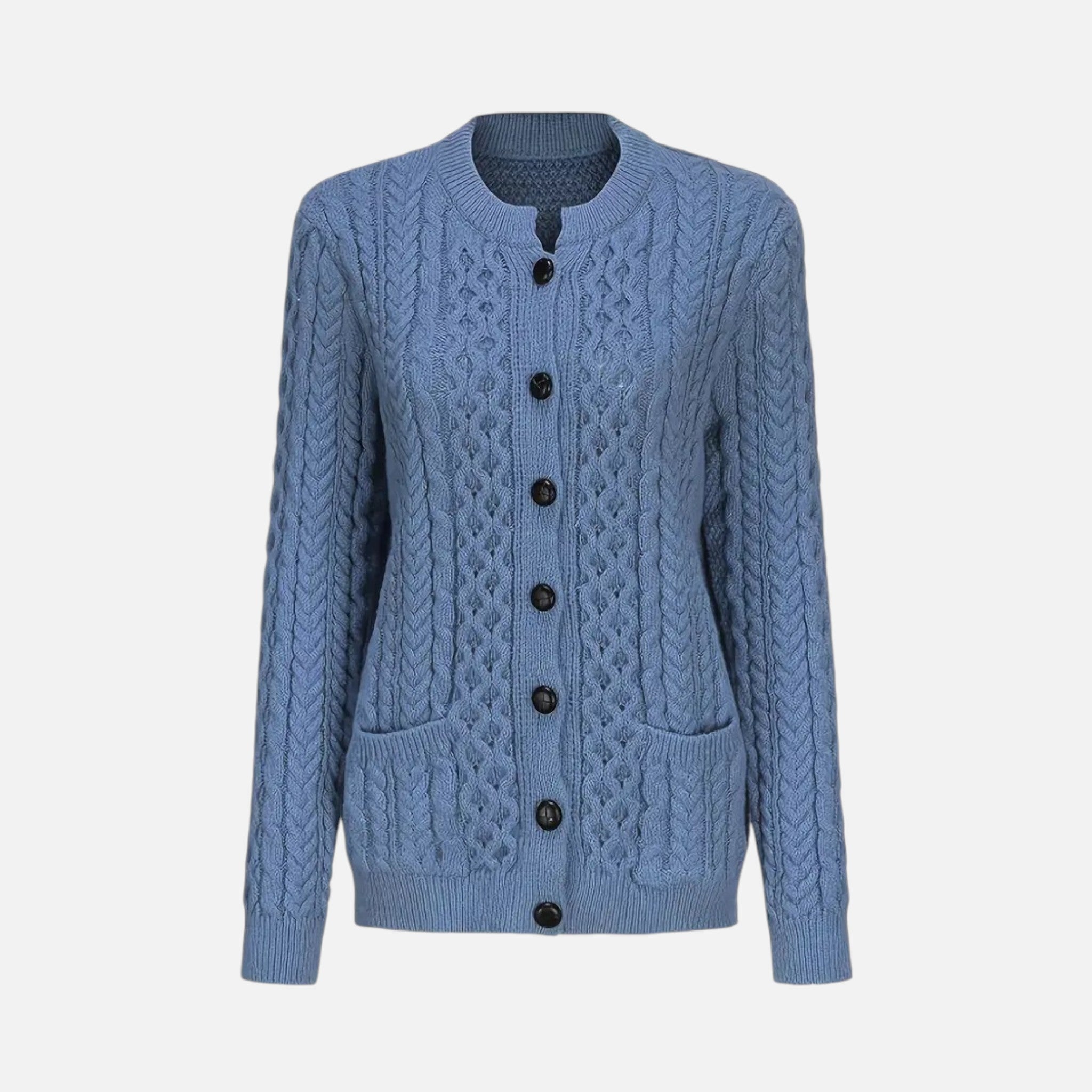 Beaumont Atelier | Women’s Maroon Geometric Knit Cardigan