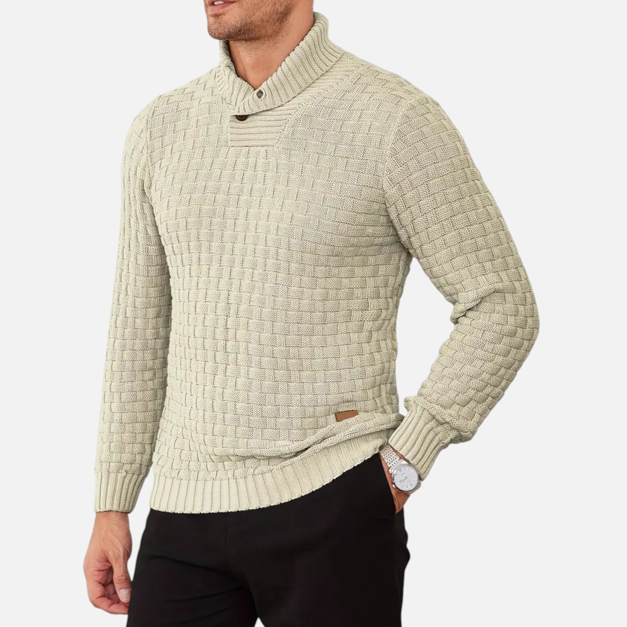 Beaumont Atelier | Men’s Burgundy Knit Polo Sweater