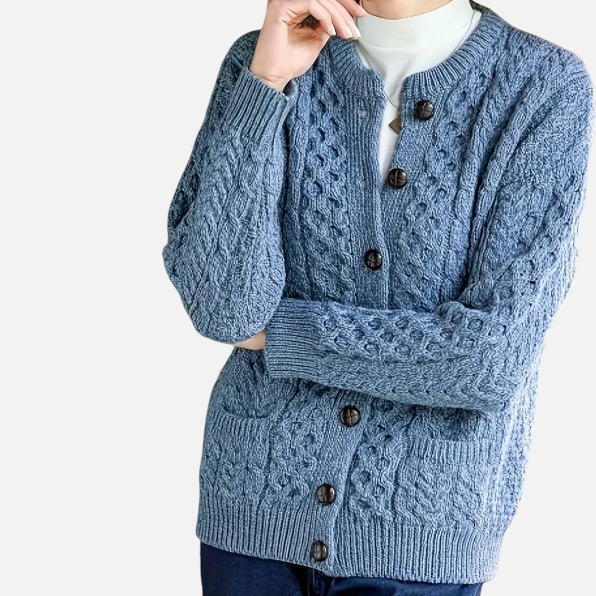 Beaumont Atelier | Women’s Maroon Geometric Knit Cardigan