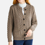 Beaumont Atelier | Women’s Maroon Geometric Knit Cardigan