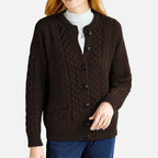 Beaumont Atelier | Women’s Maroon Geometric Knit Cardigan