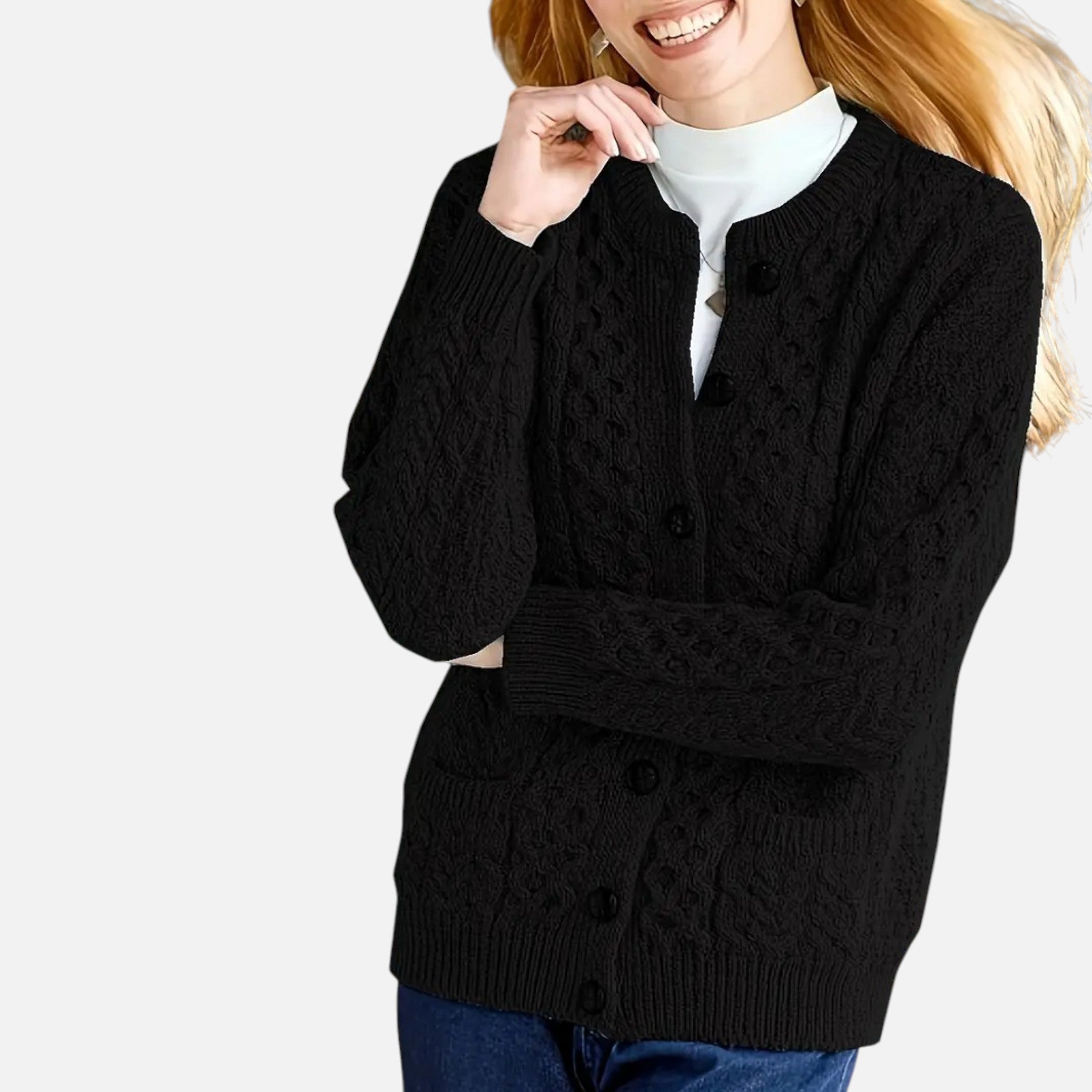 Beaumont Atelier | Women’s Maroon Geometric Knit Cardigan