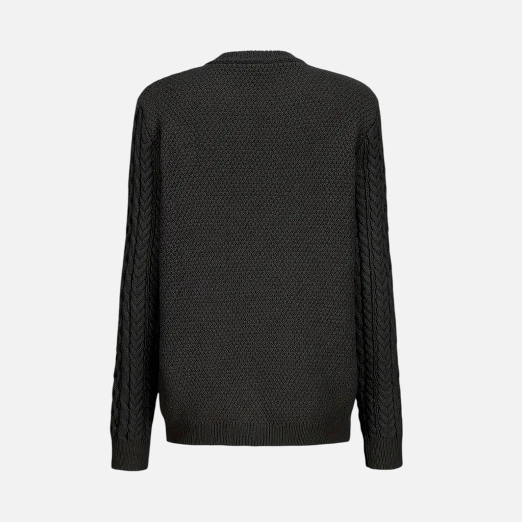 Beaumont Atelier | Women’s Maroon Geometric Knit Cardigan