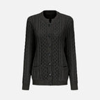 Beaumont Atelier | Women’s Maroon Geometric Knit Cardigan