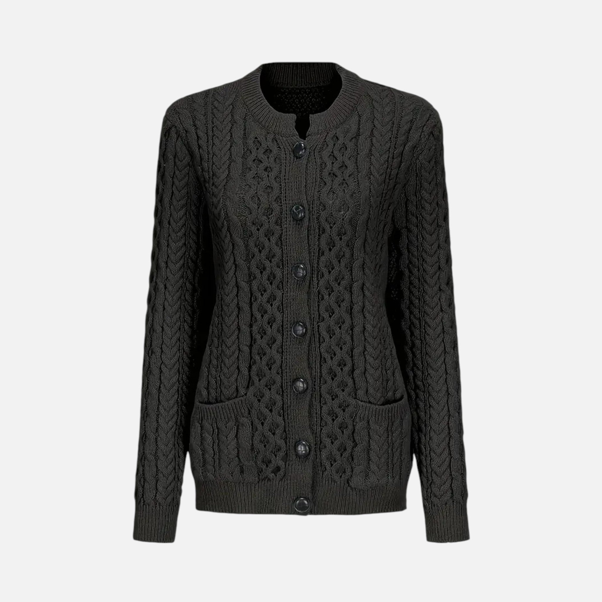 Beaumont Atelier | Women’s Maroon Geometric Knit Cardigan