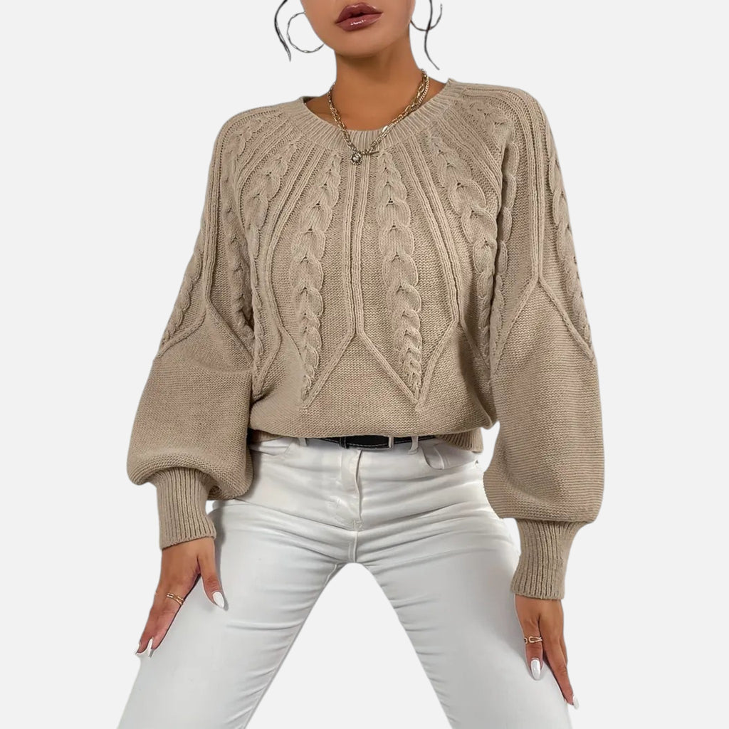 The Margaux Knit – Soft Lantern-Sleeve Sweater