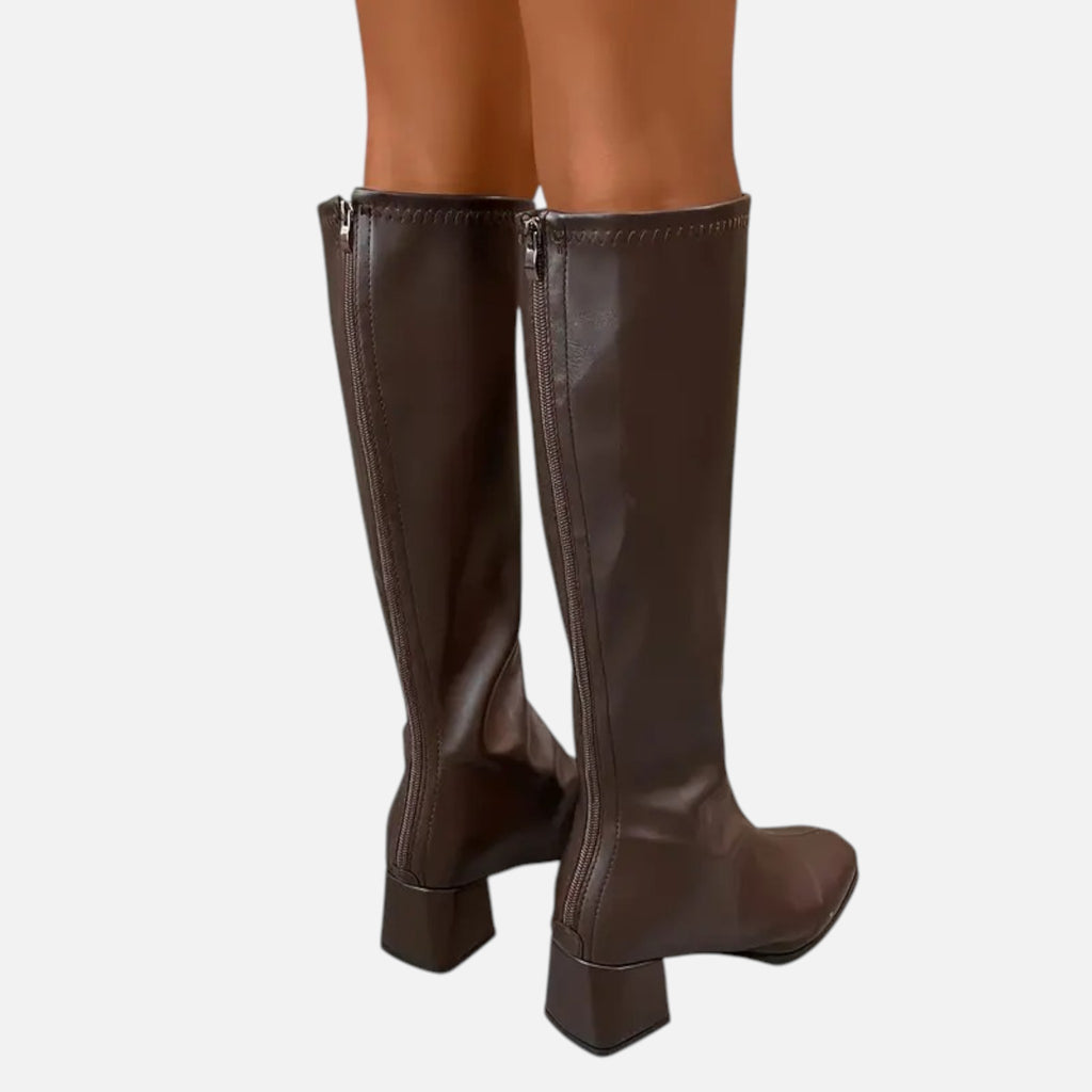 Beaumont Atelier | Women’s Glossy Faux Leather Over-the-Knee Boots