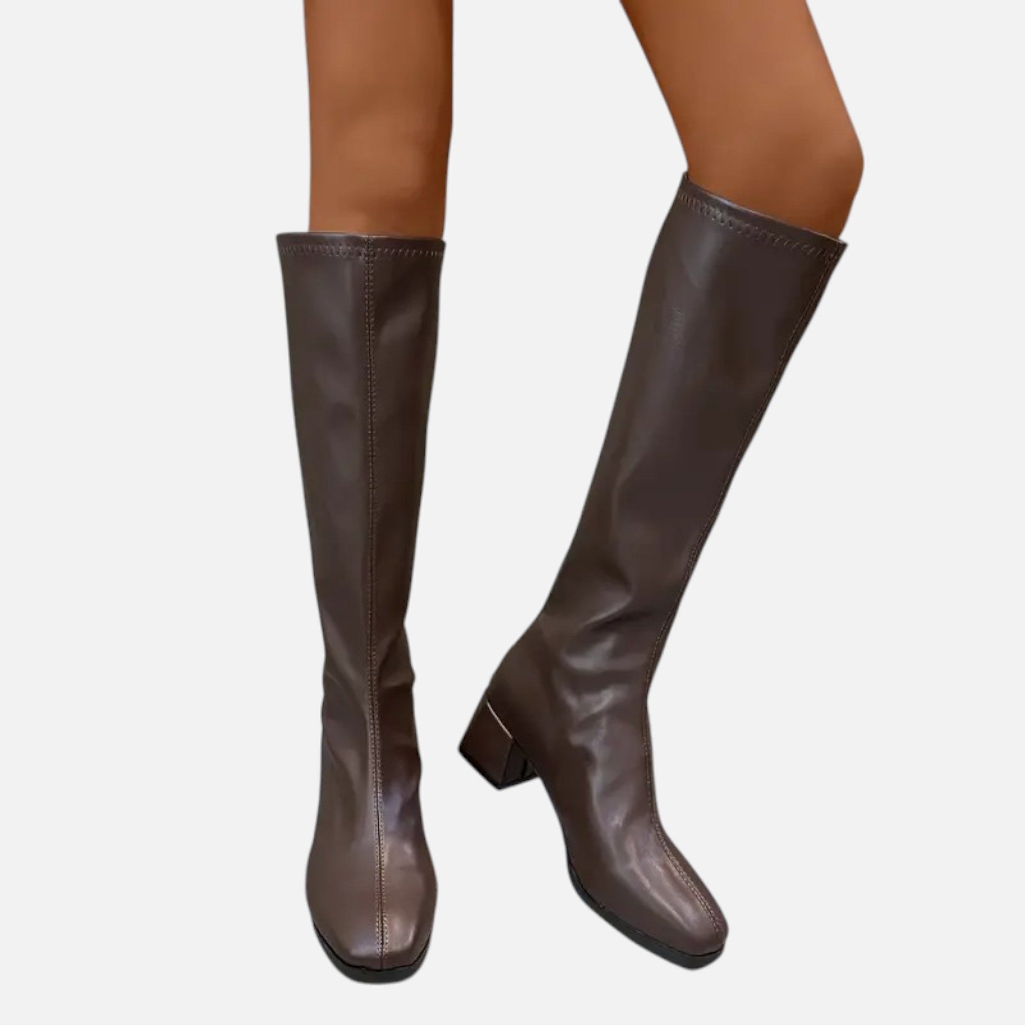 Beaumont Atelier | Women’s Glossy Faux Leather Over-the-Knee Boots