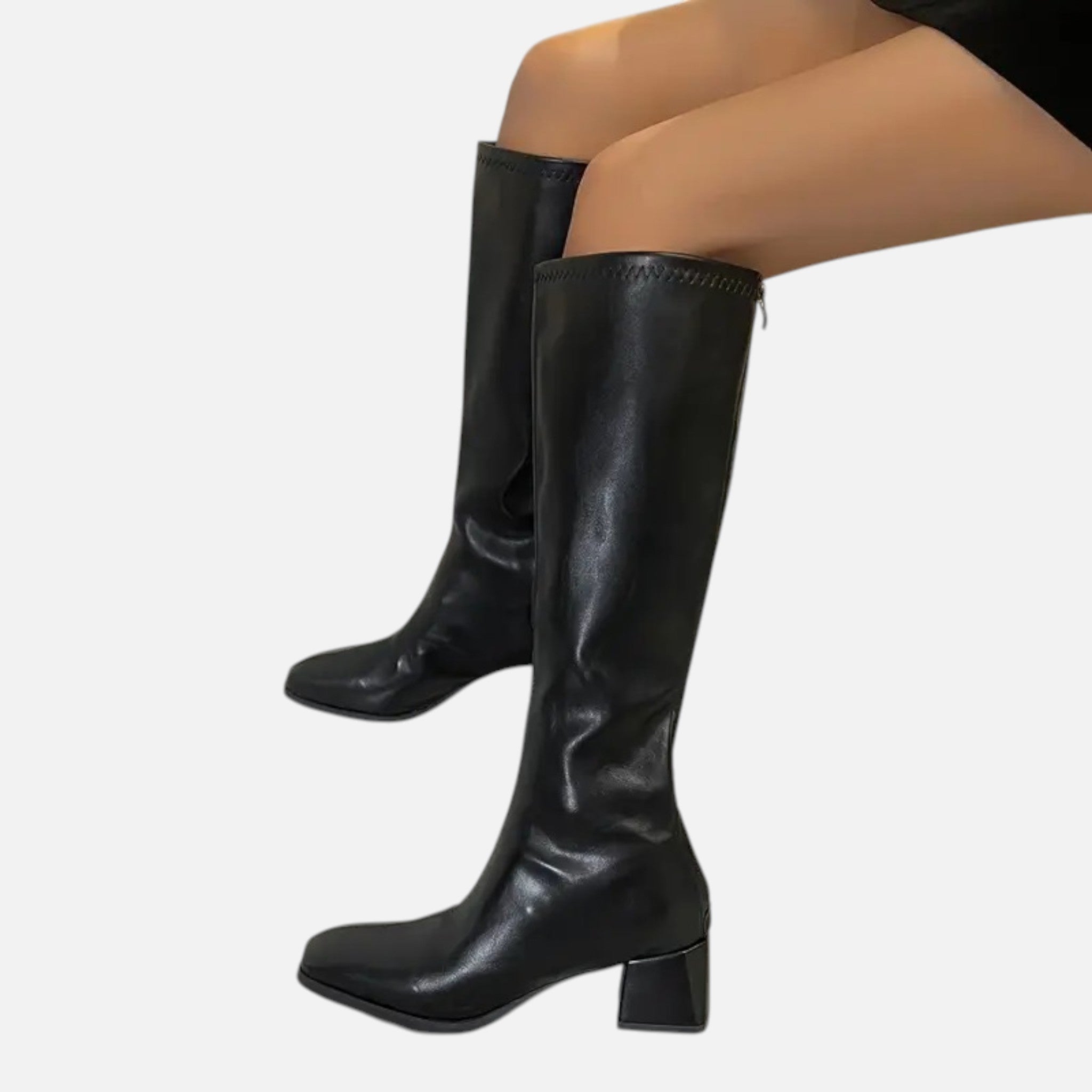 Beaumont Atelier | Women’s Glossy Faux Leather Over-the-Knee Boots