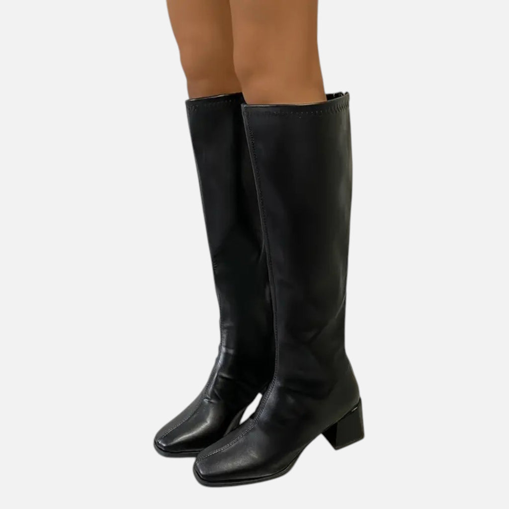 Beaumont Atelier | Women’s Glossy Faux Leather Over-the-Knee Boots