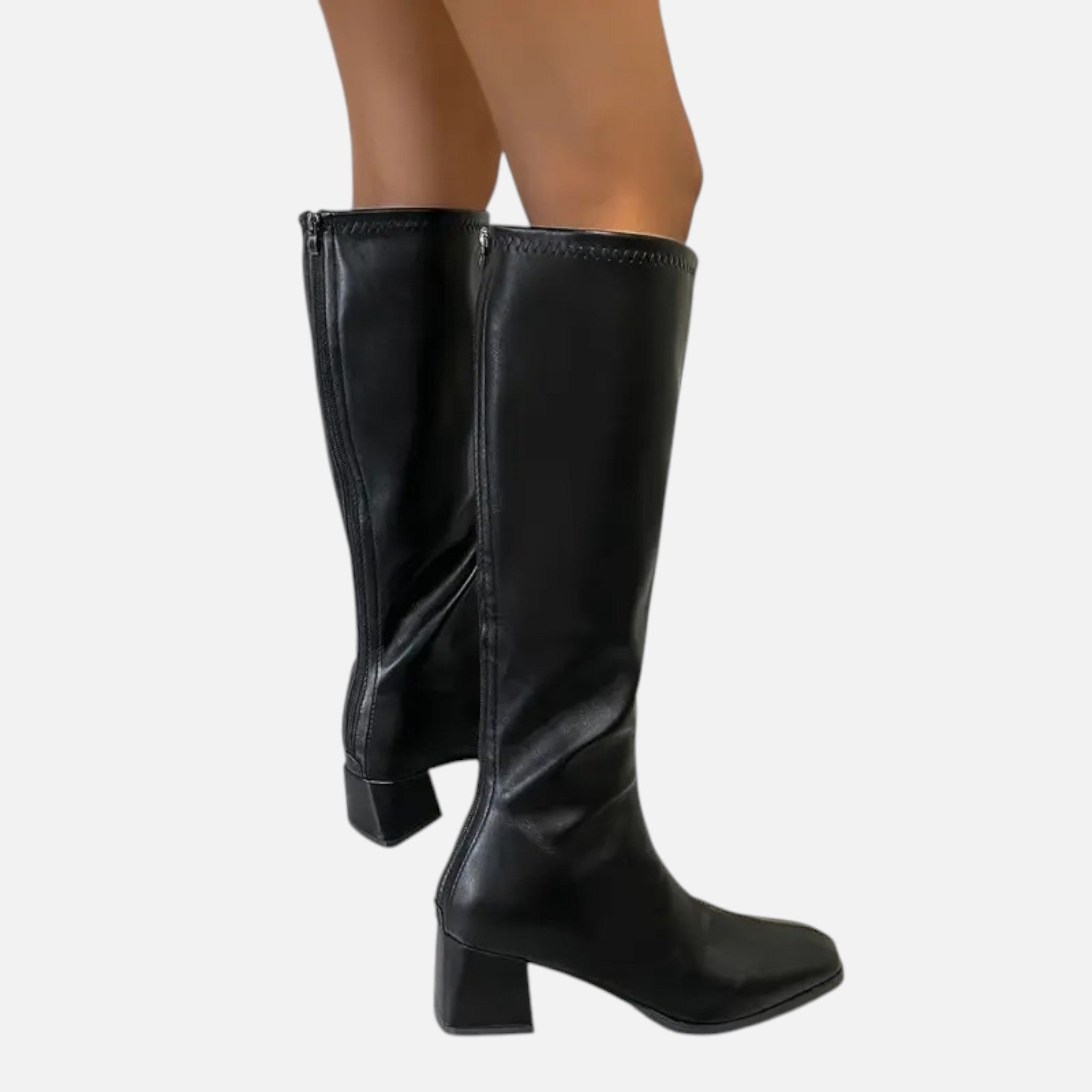 Beaumont Atelier | Women’s Glossy Faux Leather Over-the-Knee Boots